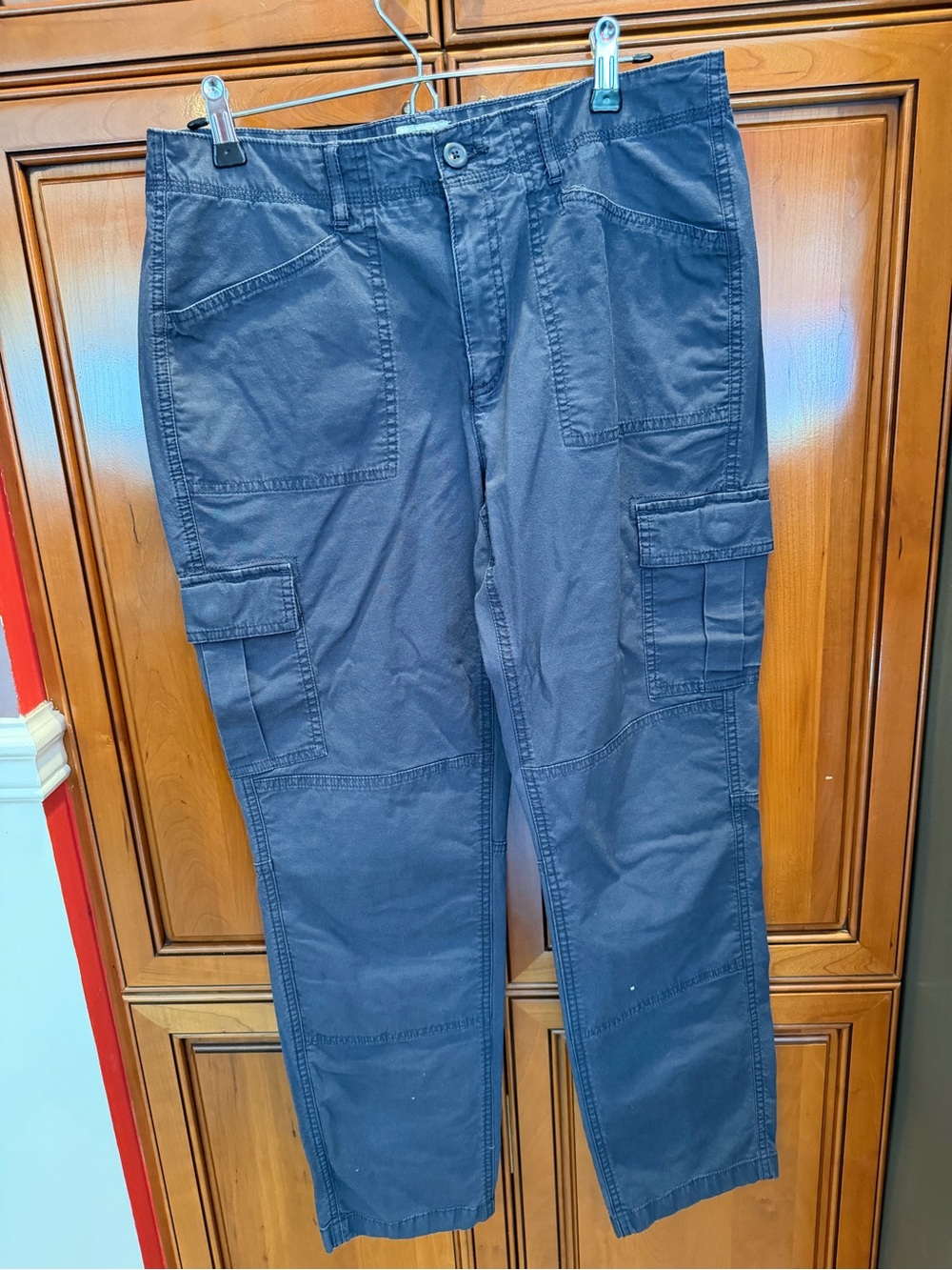L.L. Bean Navy Cargo Trousers with Patch Pockets